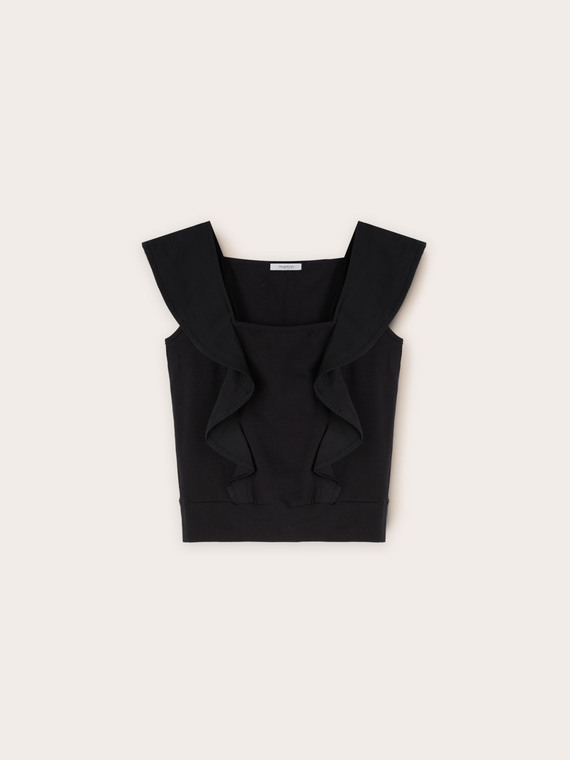 Top in jersey con volant
