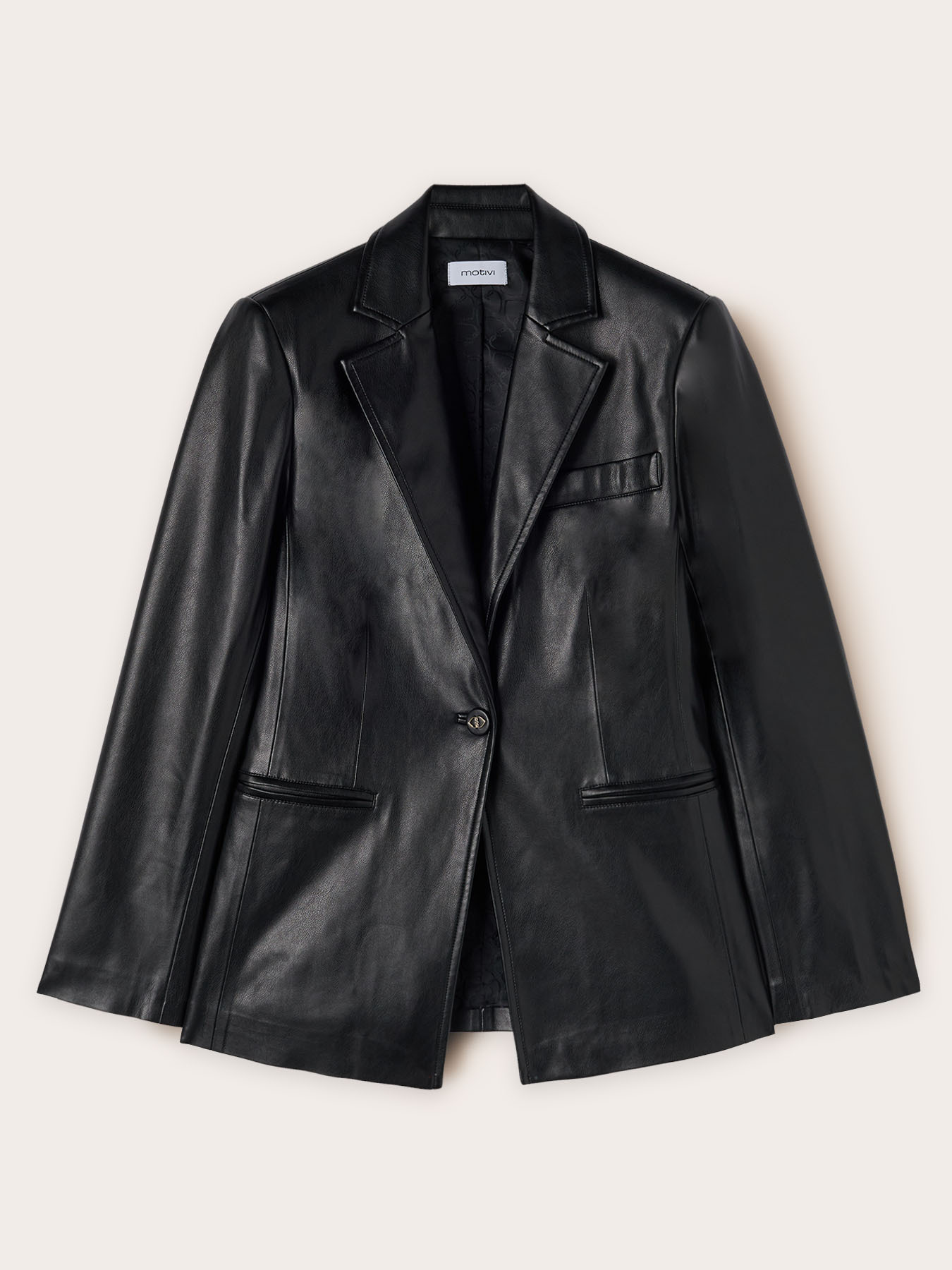 Blazer &agrave; simple boutonnage en tissu enduit image number 4