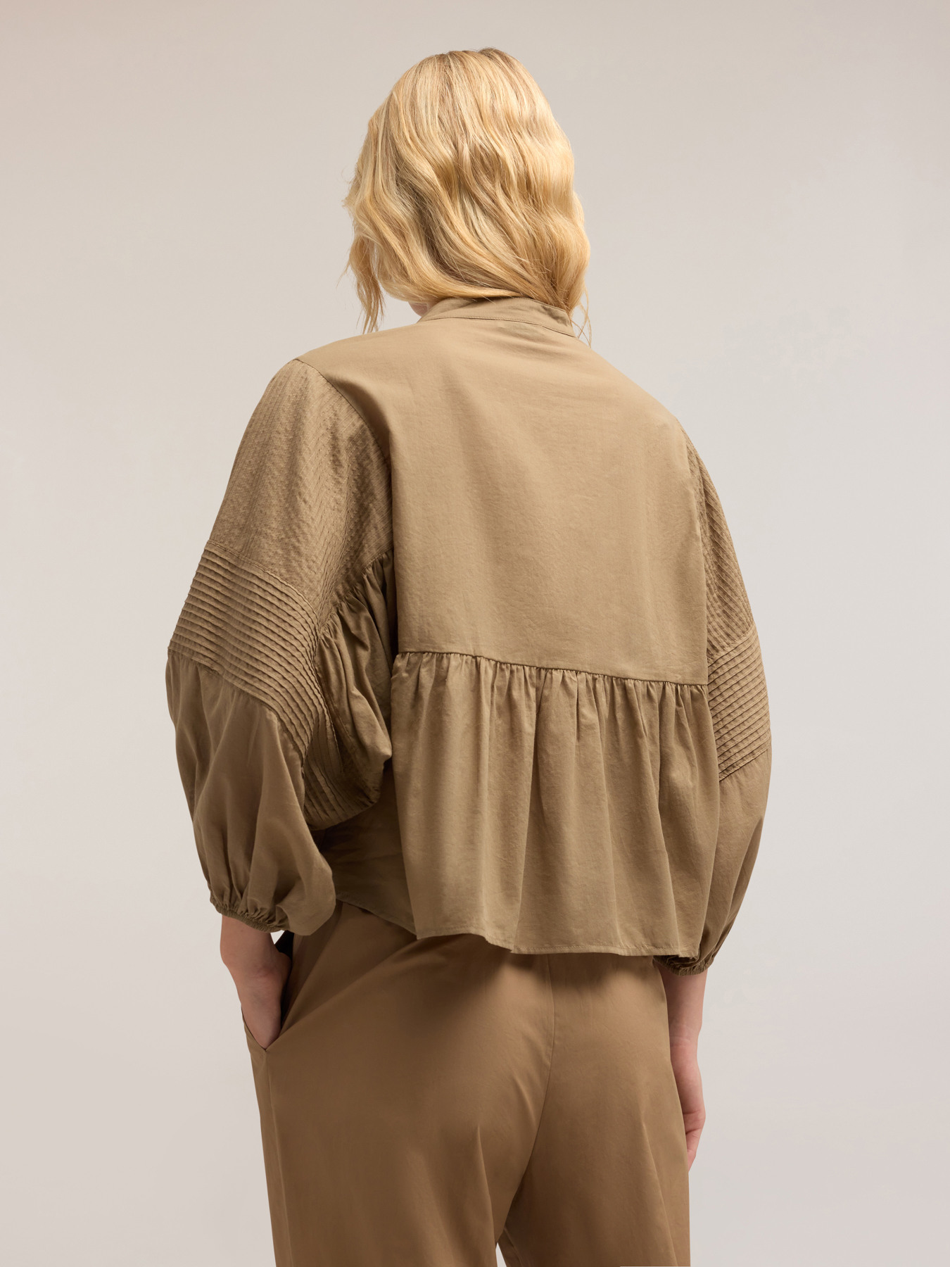 Oversized blouse with pleated feature image number 1