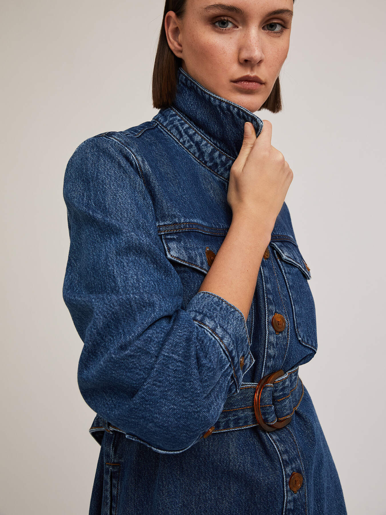 Lyocell blend denim Saharan jacket image number 0