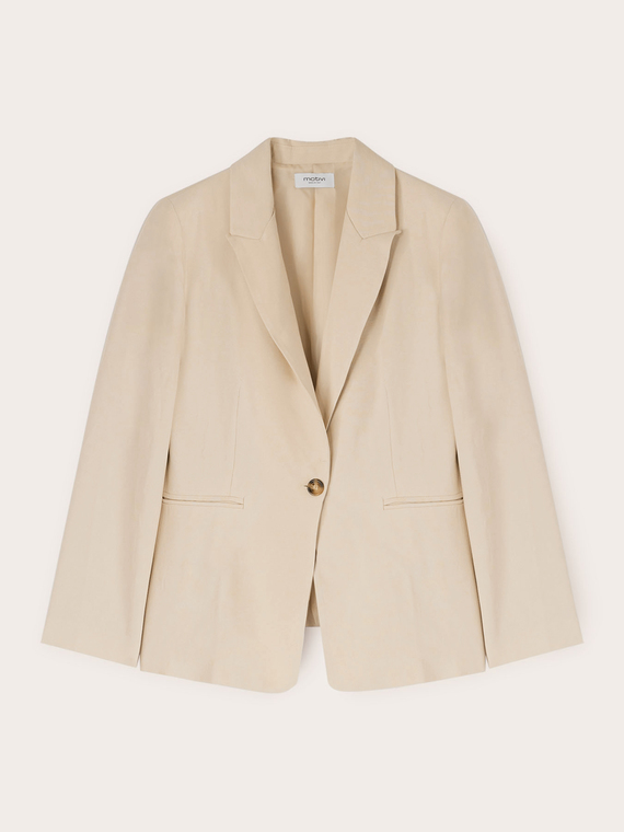 Veste une rang&eacute;e de boutons en m&eacute;lange viscose