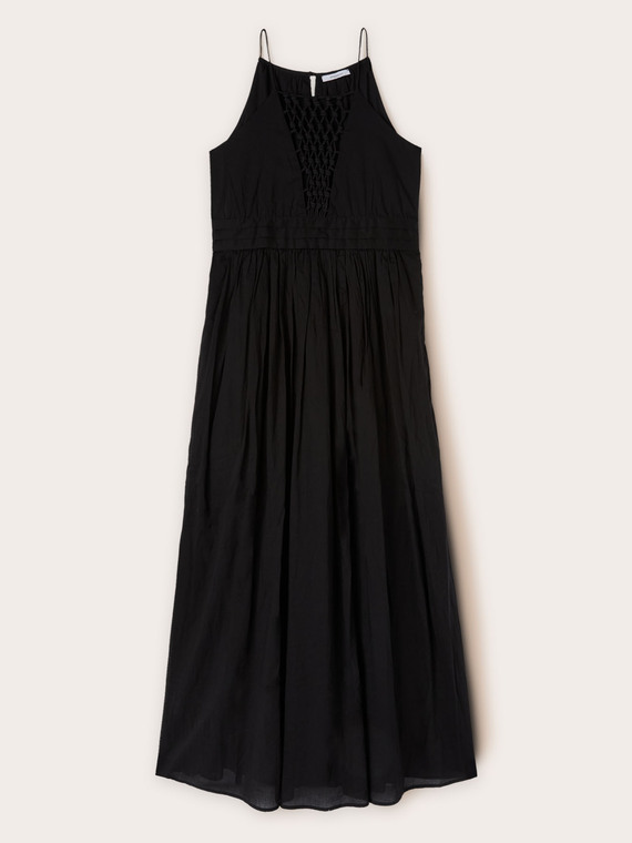 Vestido largo con aplicaci&oacute;n bordada