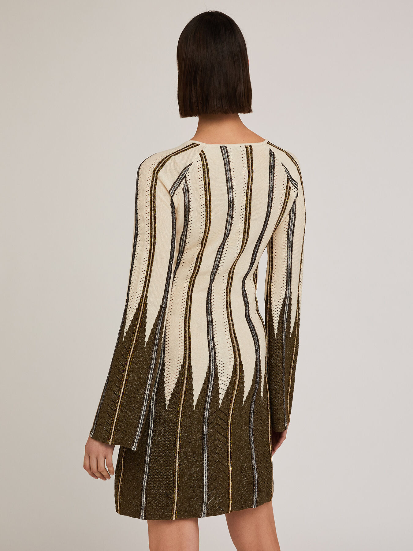 Vestido a rayas de punto l&uacute;rex efecto plisado image number 1