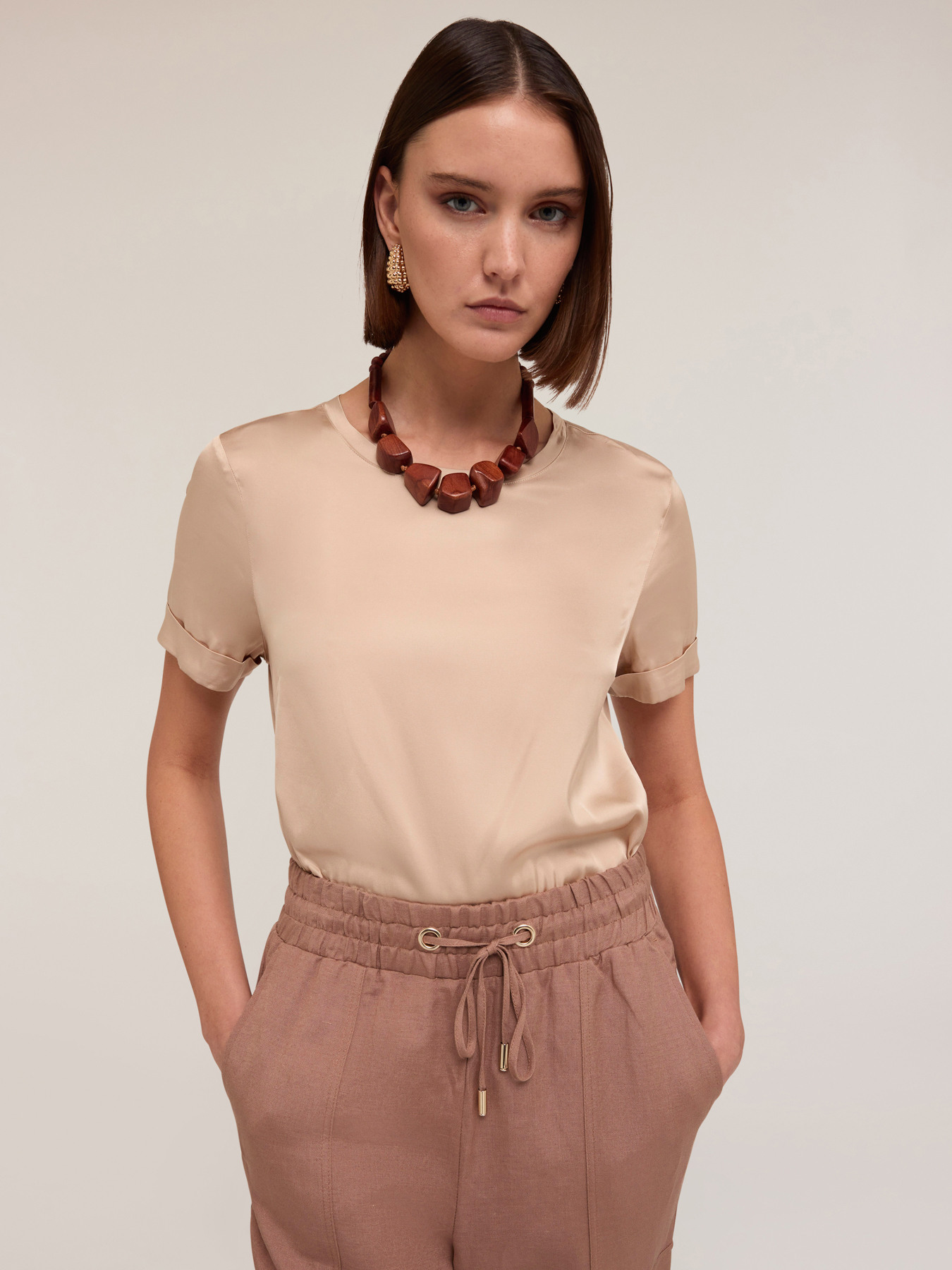 T-shirt basic in raso image number 2