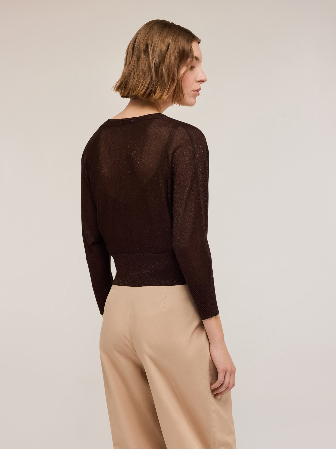 Cardigan in maglia fine lurex image number 1