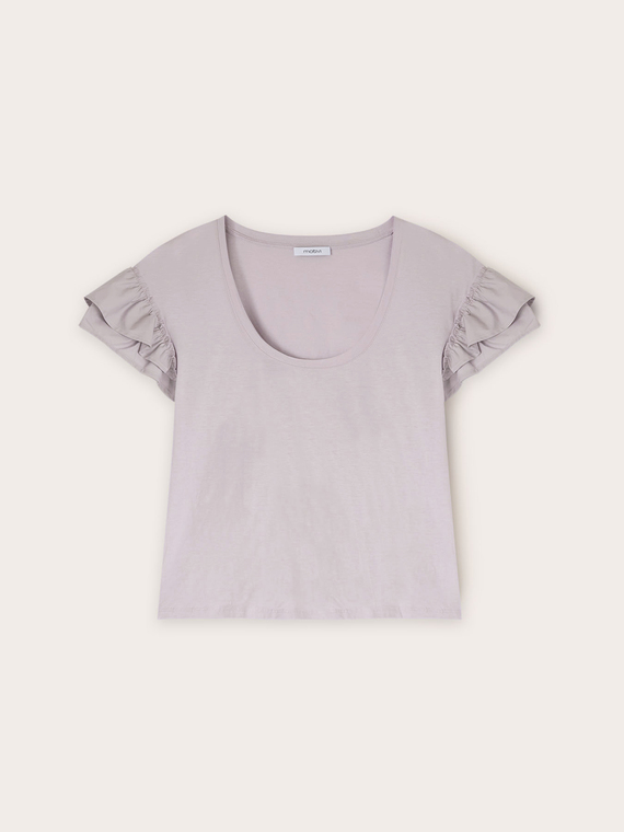 T-shirt con maniche volant