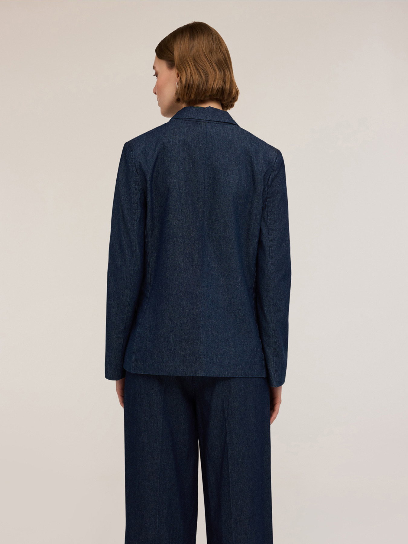 Blazer monopetto in denim misto lyocell image number 1