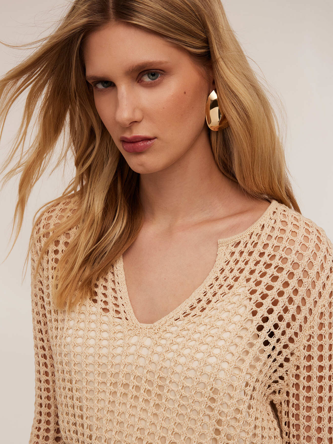 Tunica in maglia effetto uncinetto image number 3