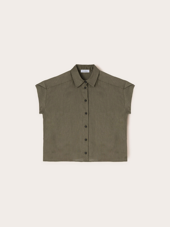 Camisa de manga corta de lino