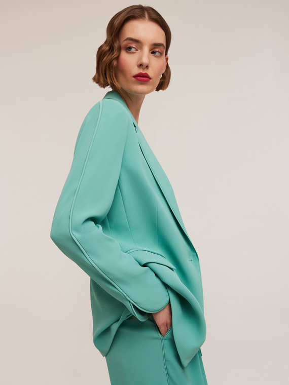 Blazer da completo con piping in tono