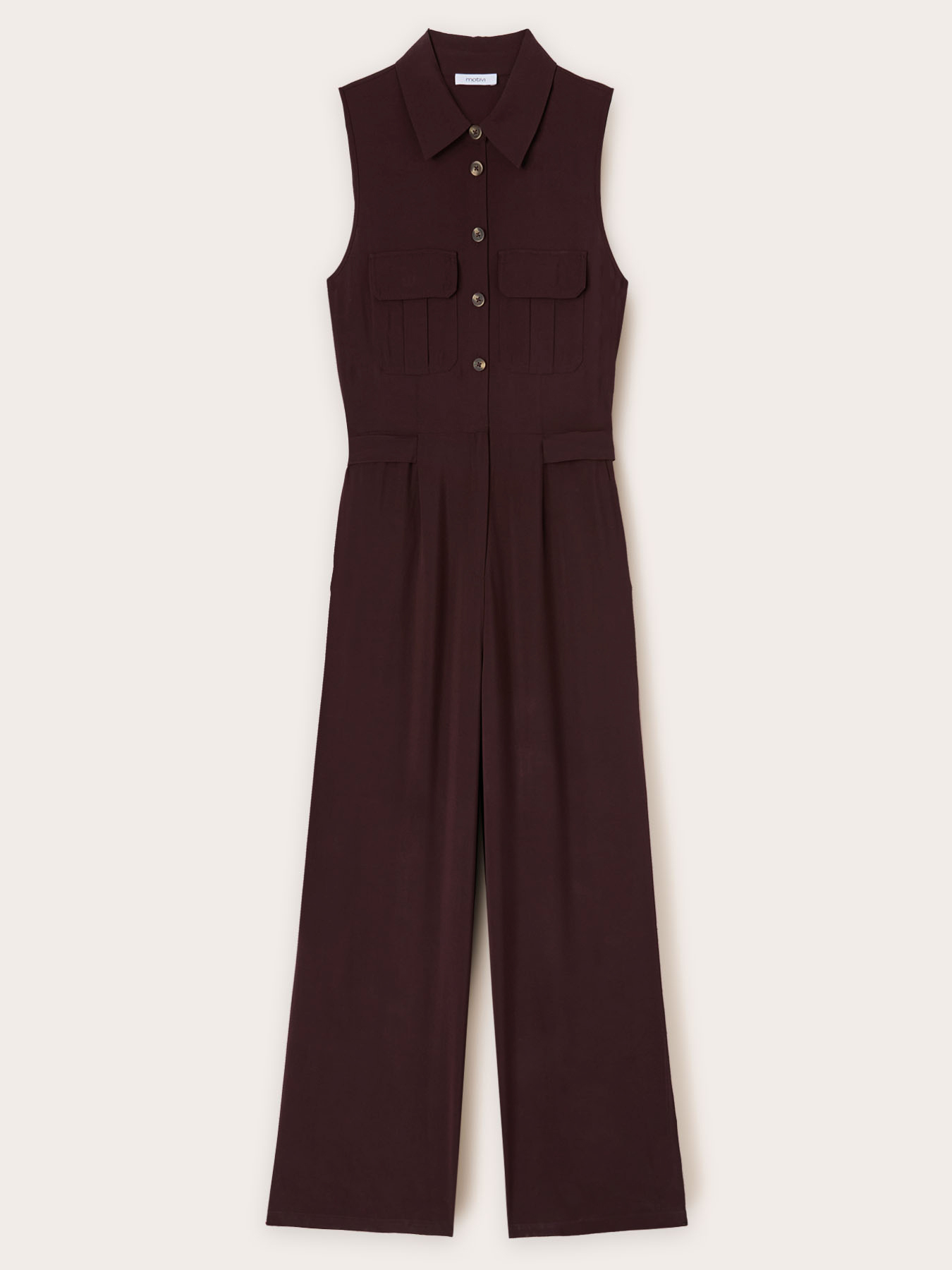 Fluid long jumpsuit in lyocell blend image number 4