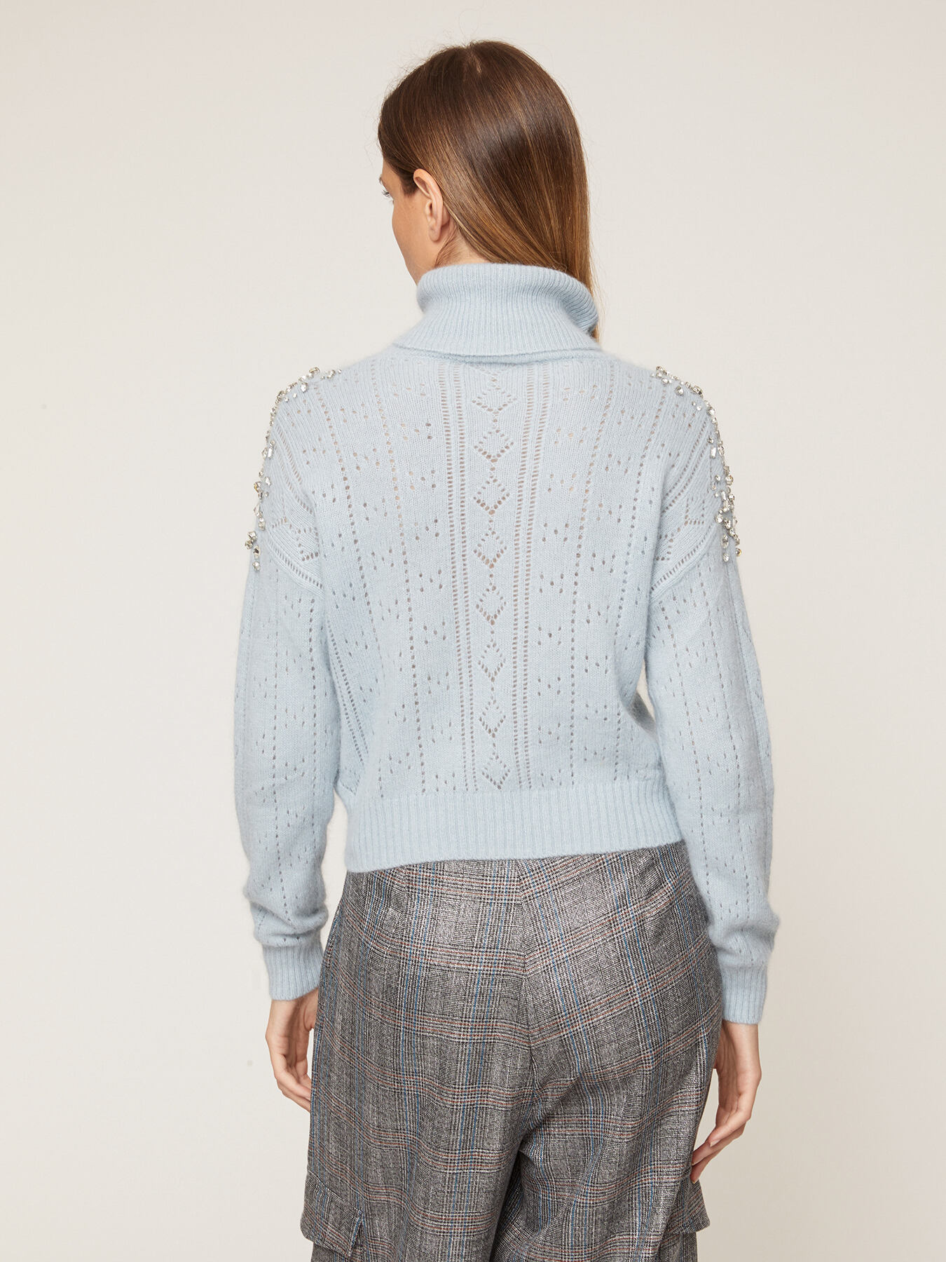 Rollkragenpullover aus Angora-Mischgarn mit Steinchen image number 1