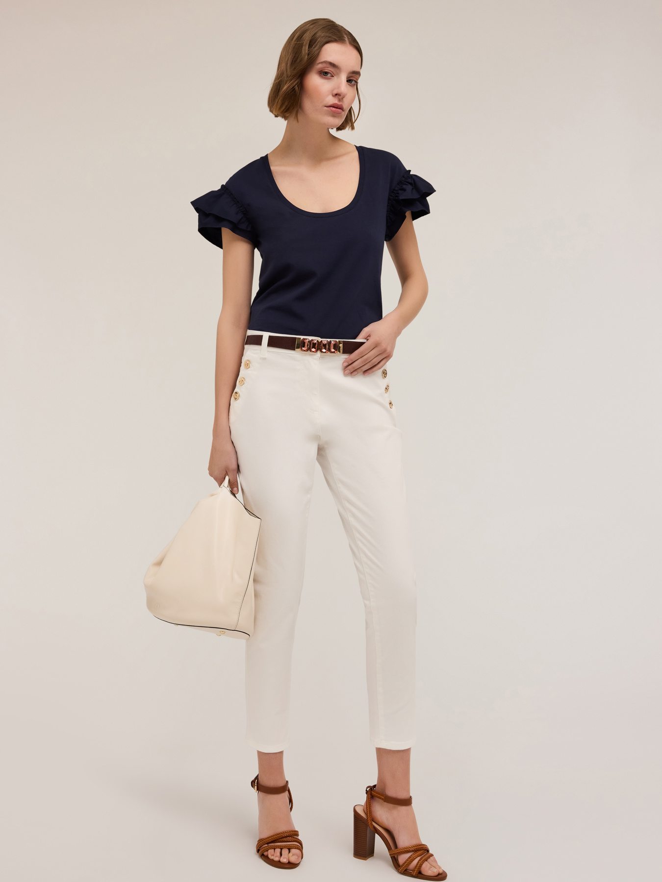 T-shirt avec manches &agrave; volant image number 3