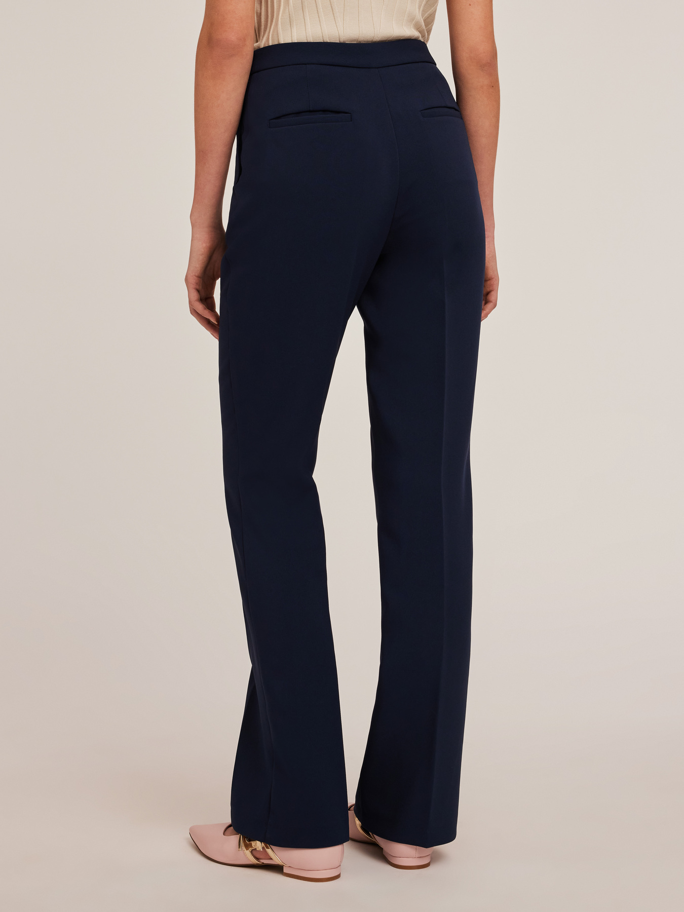 Pantal&oacute;n modelo palazzo con raya planchada image number 1