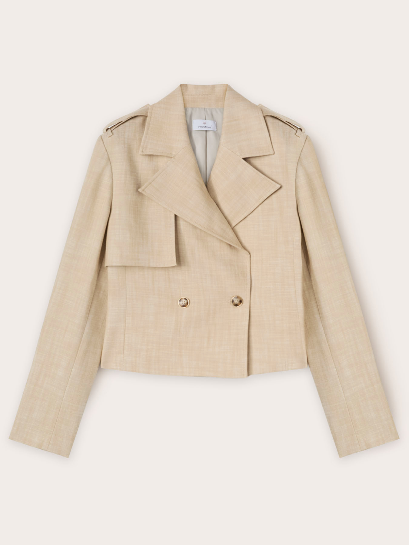 Chaqueta corta de doble botonadura en poliviscosa image number 4