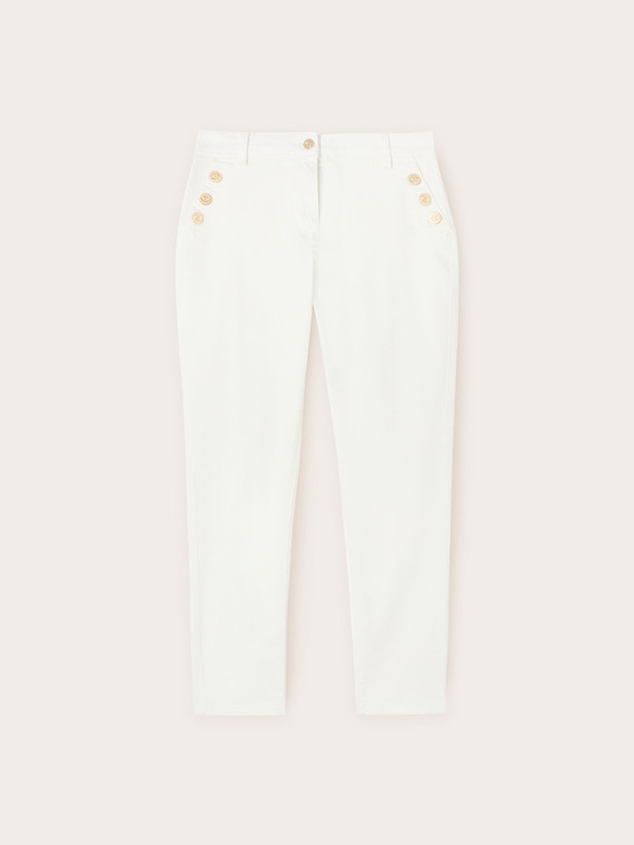 Pantaloni regular con bottoni metallici
