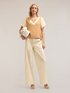 Wide leg cotton trousers image number 0