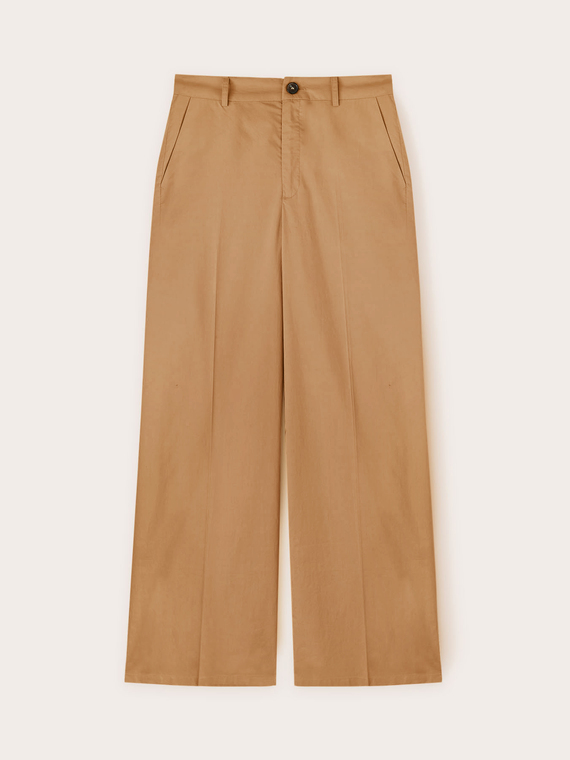 Baumwoll-Hose mit weitem Bein