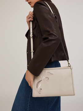 Embroidered shoulder bag