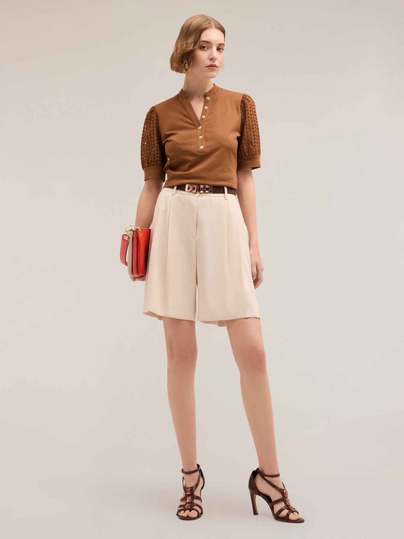 Camiseta tipo seraf&iacute;n con mangas de sankt Gallen image number 3