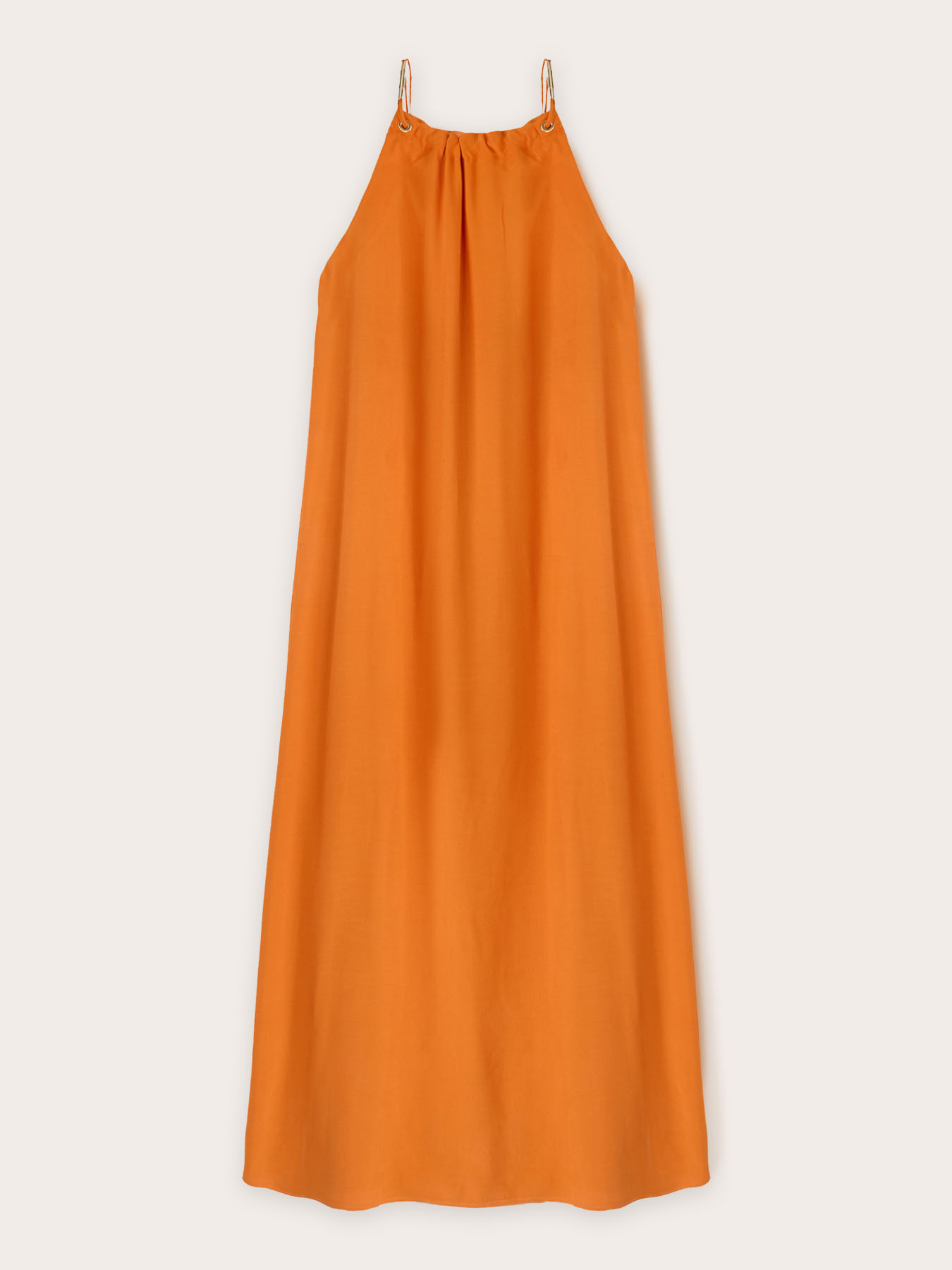 Vestido largo vaporoso con ojales image number 4