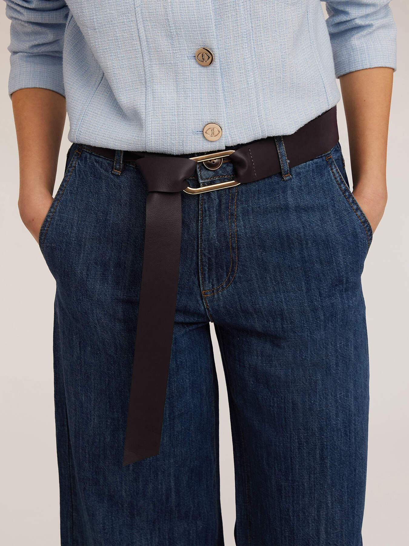 Real leather sash belt image number 0