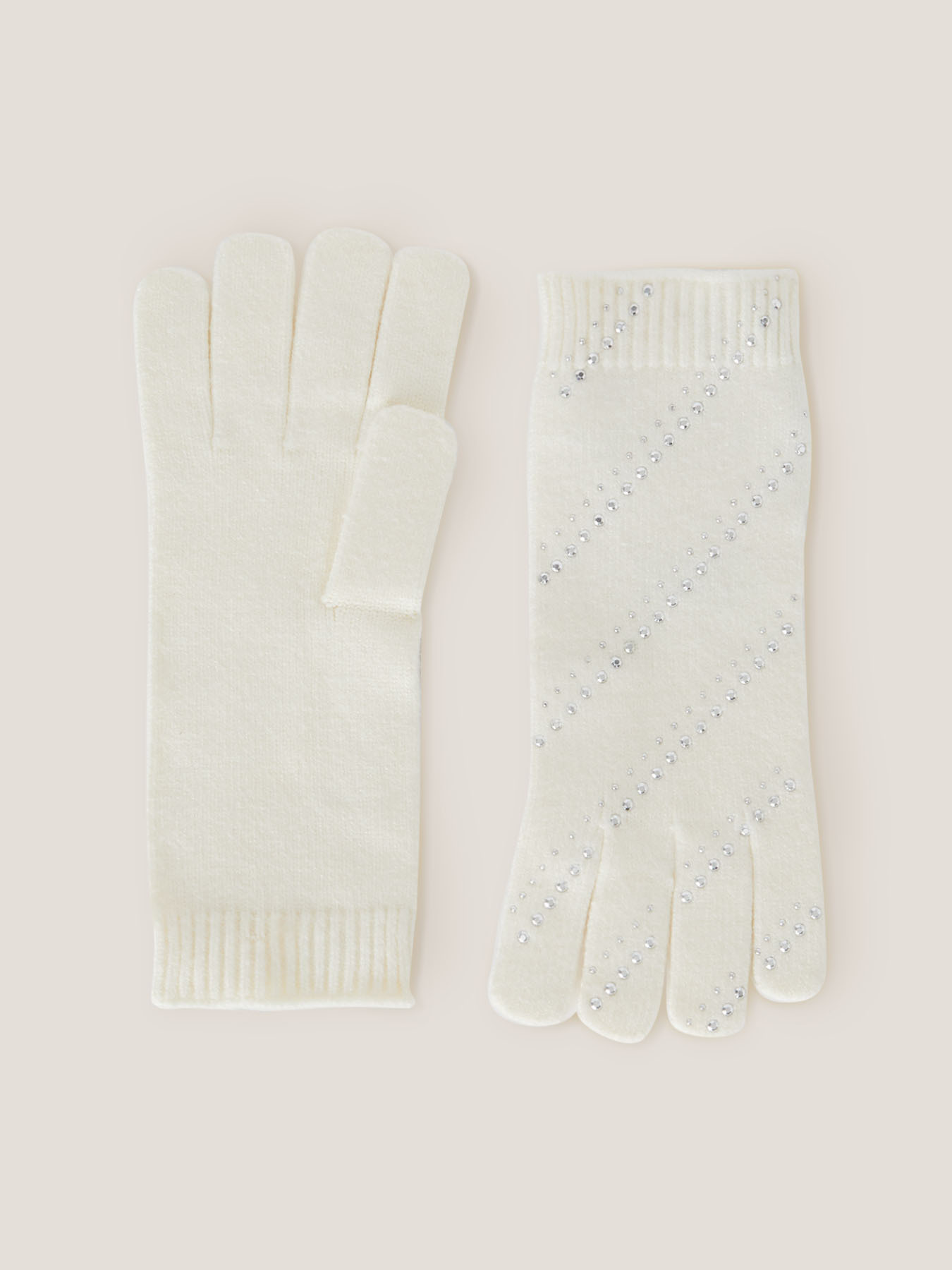 Gloves with micro rhinestones and studs image number 0