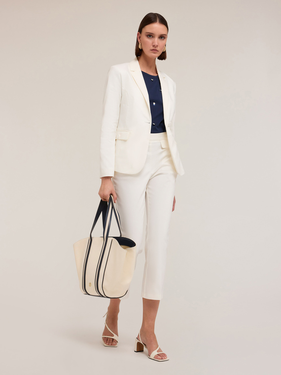 Blazer monopetto in cotone tecnico