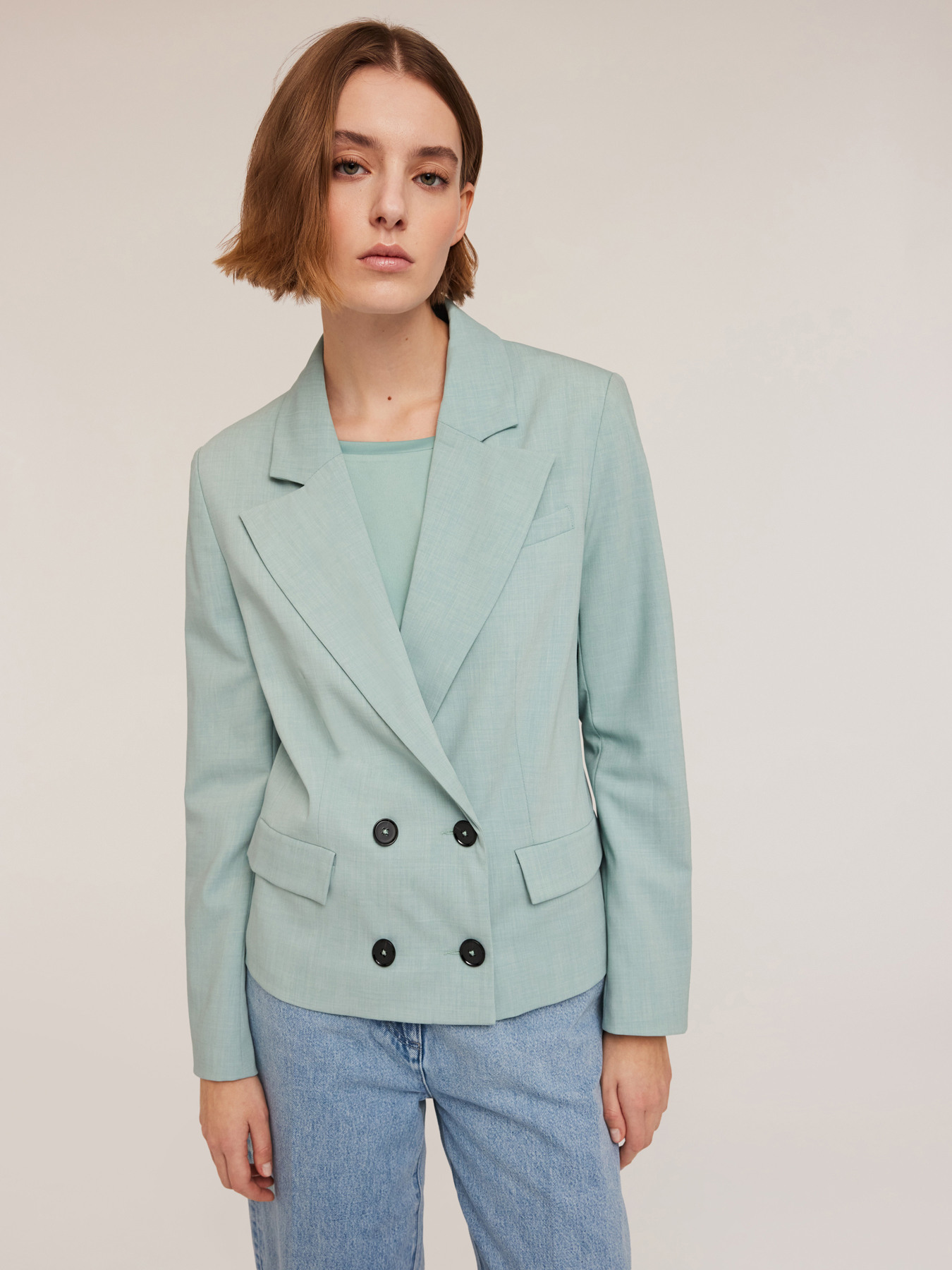 Polyviscose double-breasted jacket image number 0