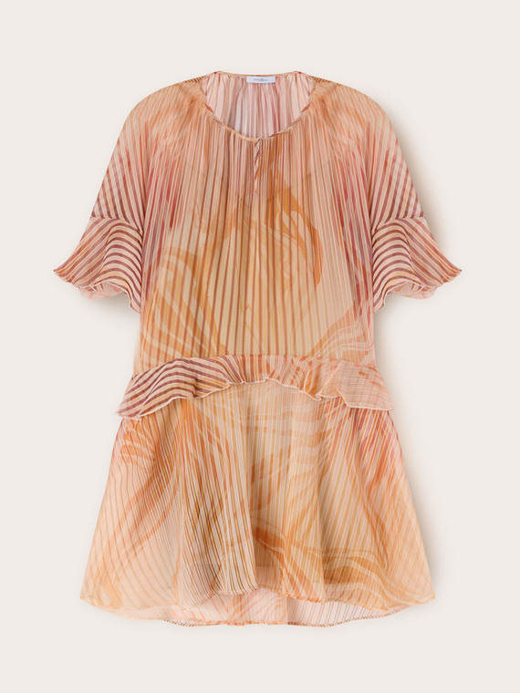 Vestito flare in fantasia con volant