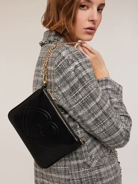 Flat coated fabric clutch