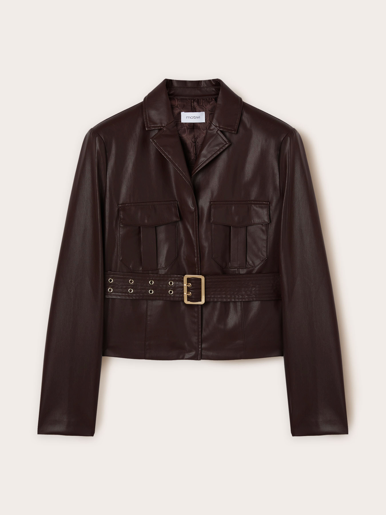 Jacke aus beschichtetem Stoff mit G&uuml;rtel image number 4