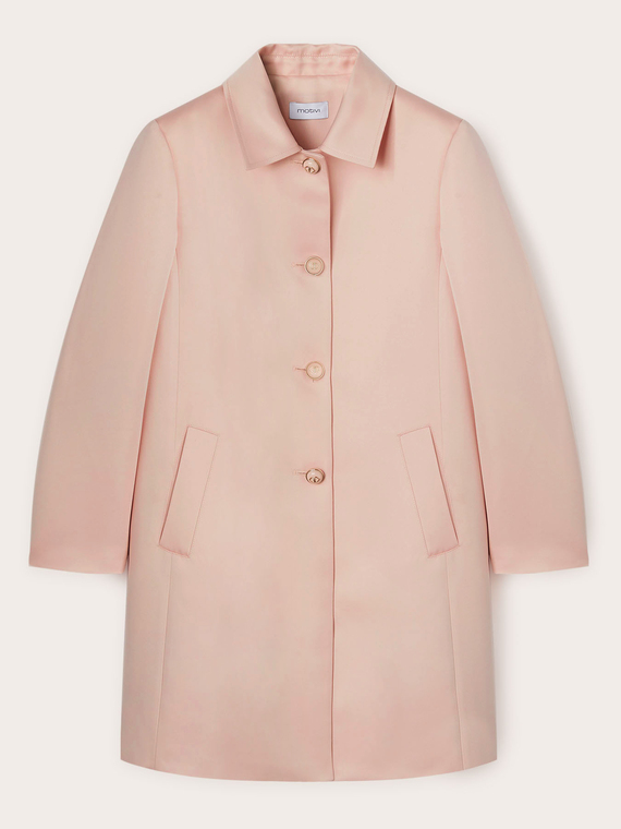 Cappotto monopetto in raso duchesse