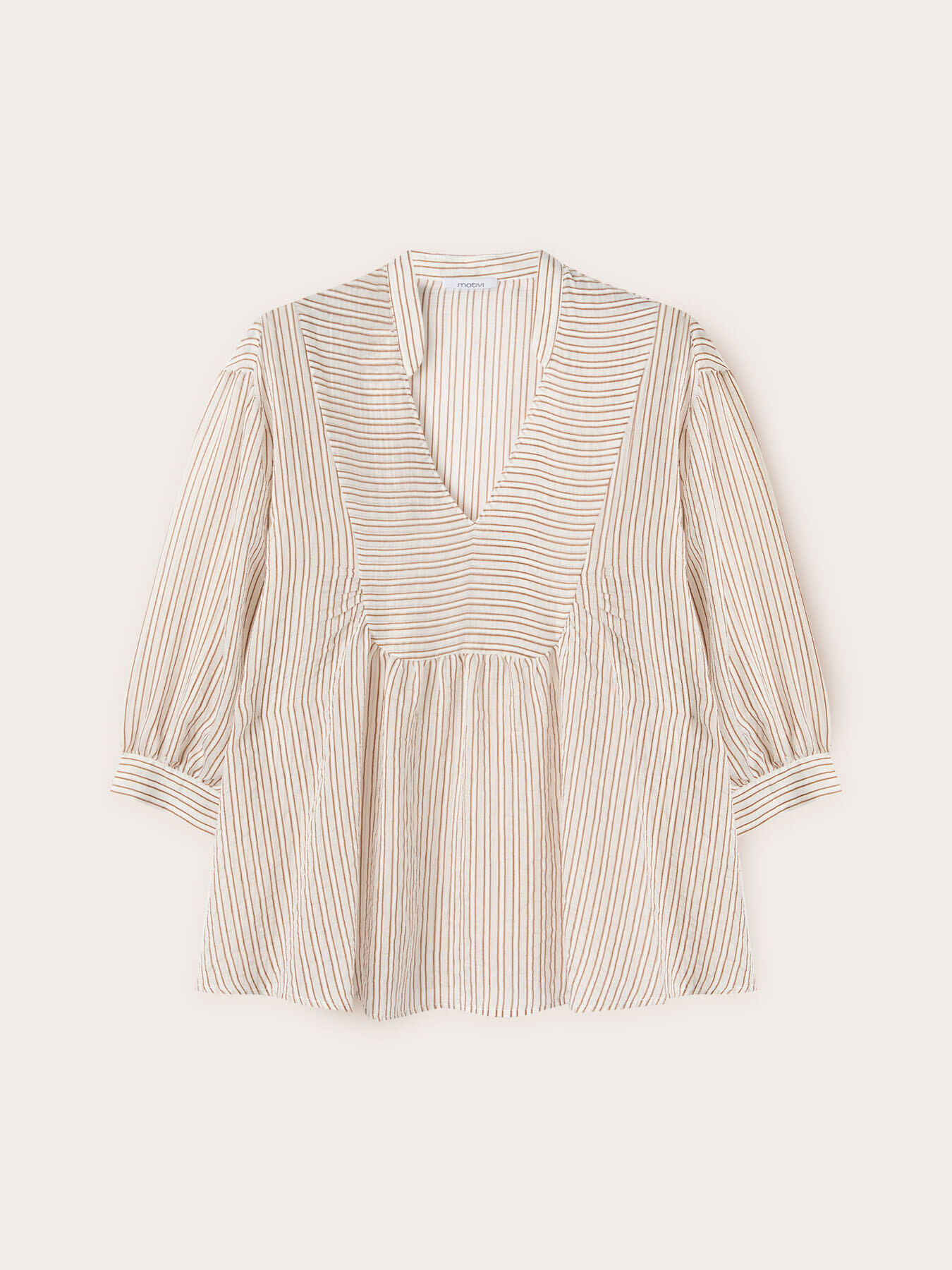 Blusa amplia de muselina a rayas image number 4