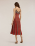 Striped lurex knit flared dress image number 1