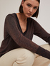 Pullover scollo a v misto lurex image number 2
