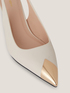 Slingback court shoes with light gold metal detail image number 2