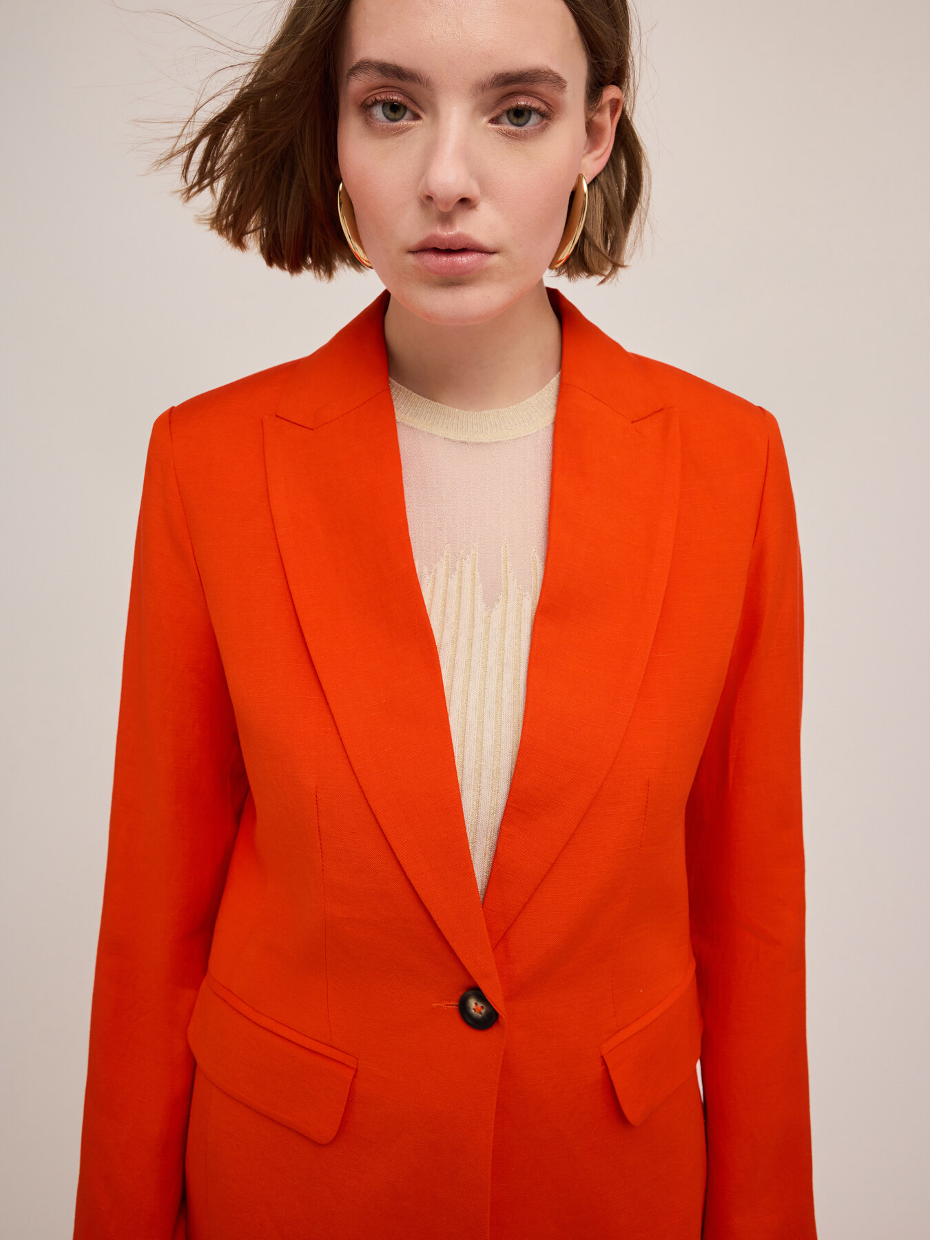 Einreihiger Blazer aus Leinengemisch image number 2