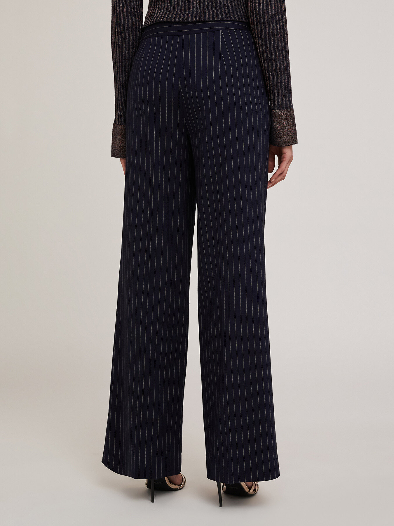 Chequered pattern palazzo trousers image number 1