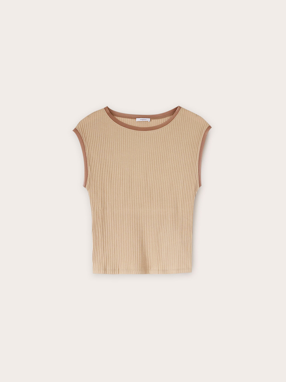 T-Shirt mit Bord&uuml;ren aus Georgette