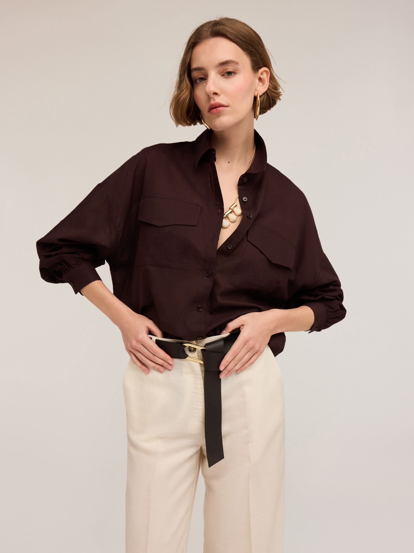 Chemise oversize avec poches image number 2