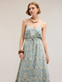 Printed satin summer dress image number 3