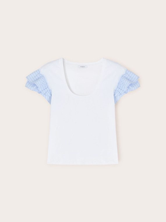 T-shirt con maniche volant