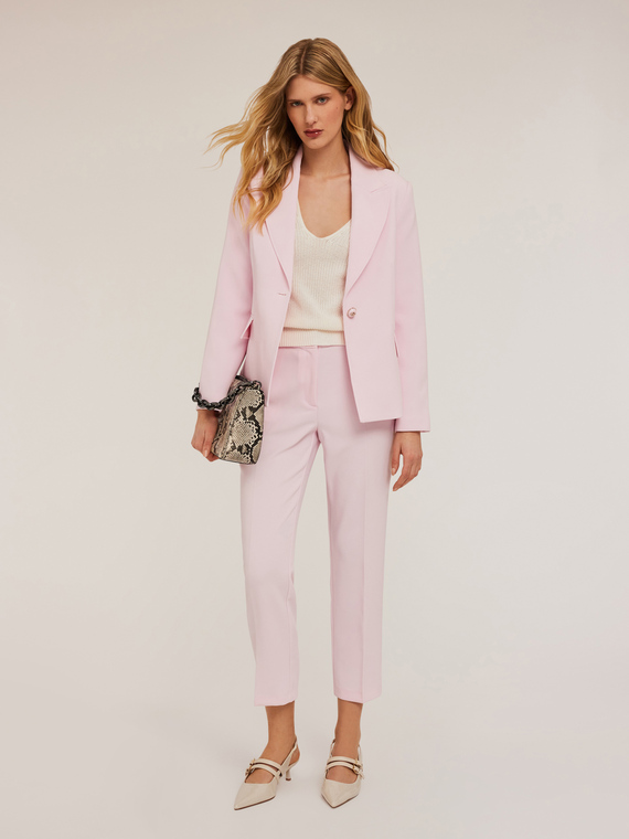 Giacca completo monopetto in tessuto cr&ecirc;pe