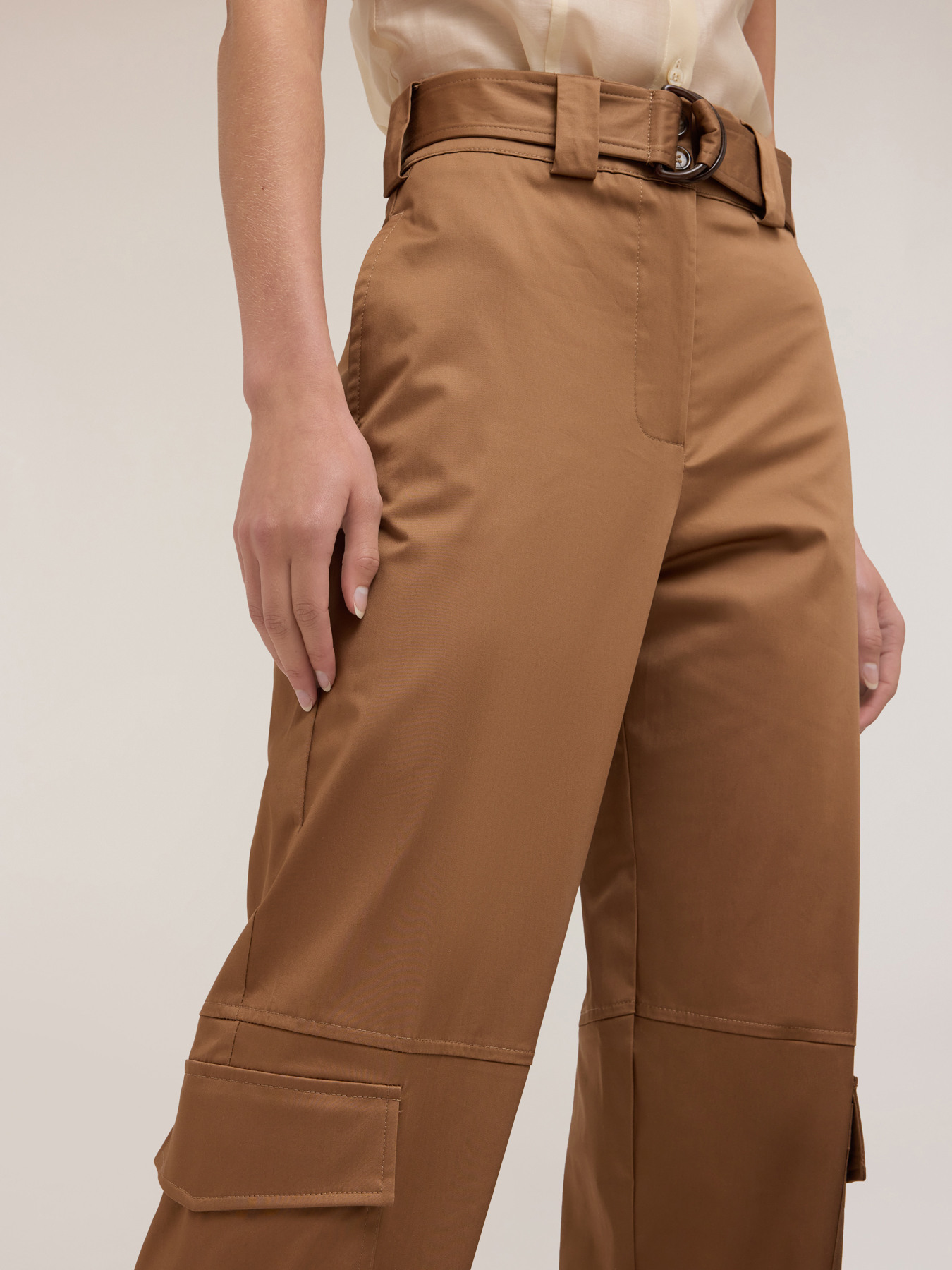 Satin cargo trousers image number 3