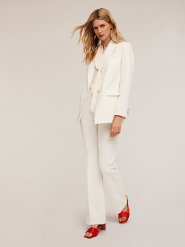 Giacca completo monopetto in tessuto cr&ecirc;pe