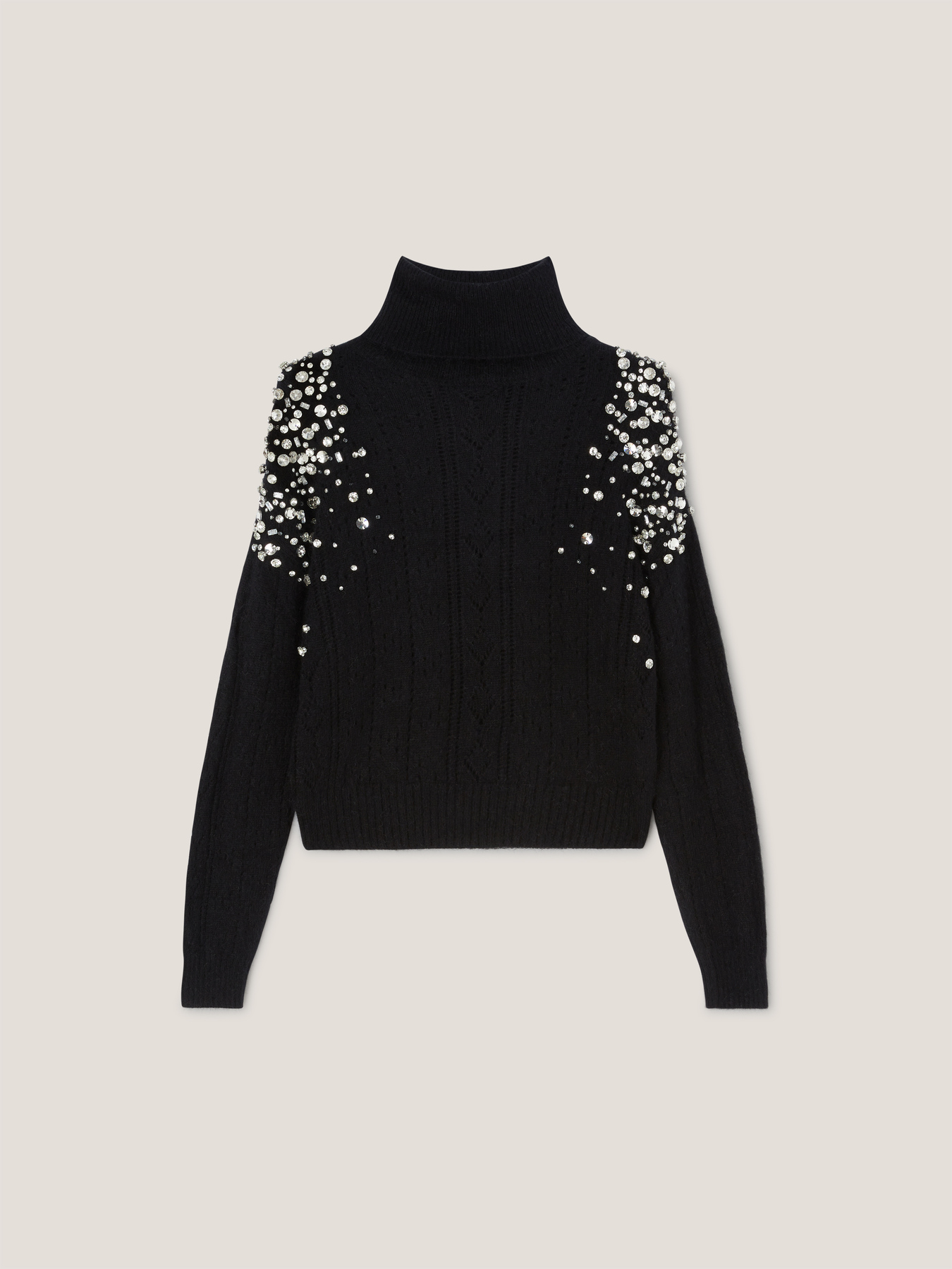 Rollkragenpullover aus Angora-Mischgarn mit Steinchen image number 3