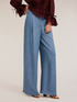 Lyocell palazzo trousers with pleating image number 2