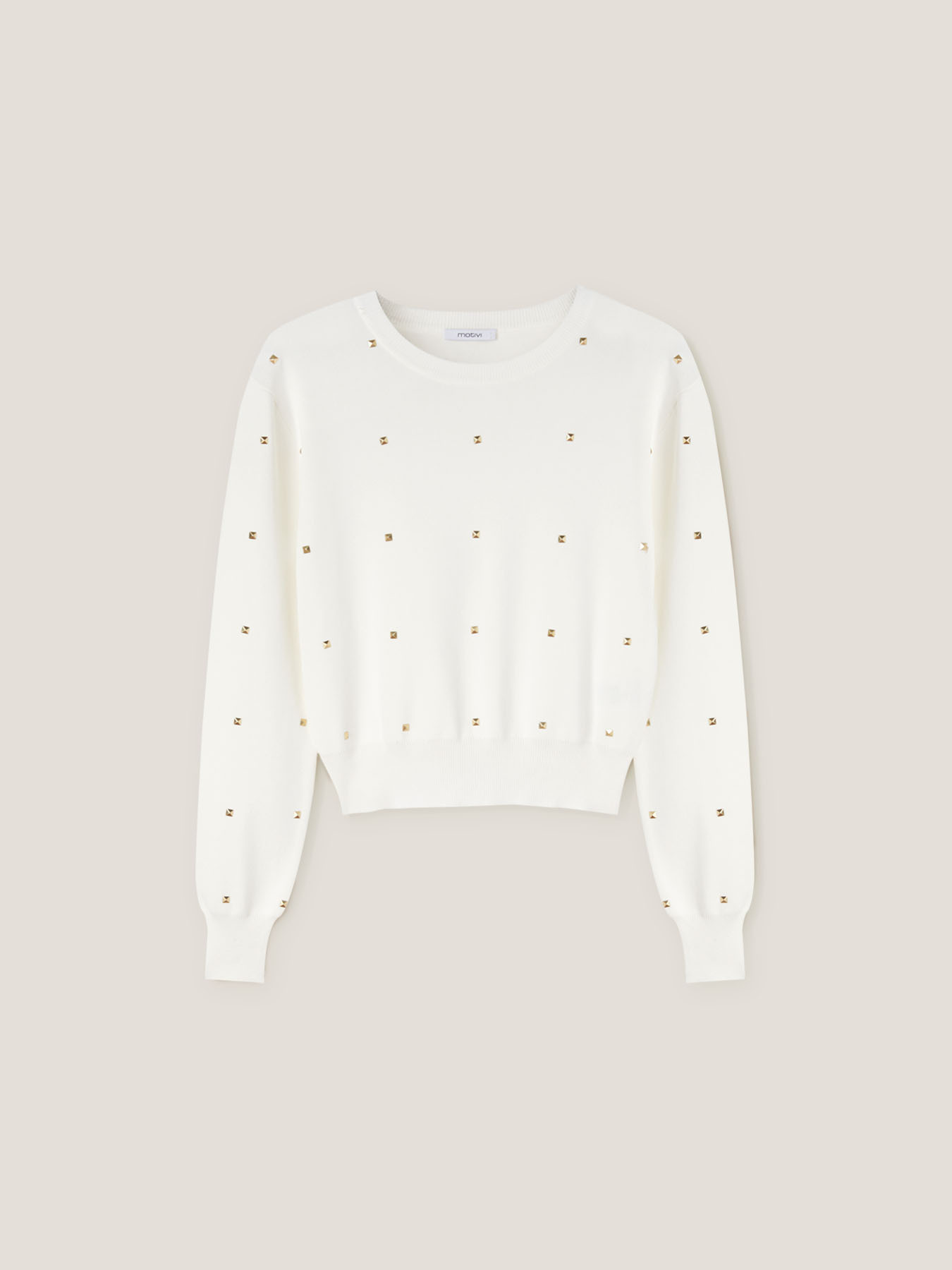 Pullover mit rundem Ausschnitt und Nieten image number 3