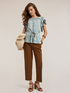 Ethnic print ruffle blouse image number 3